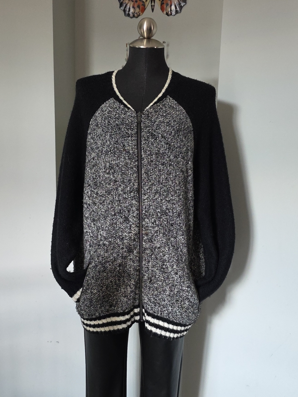 American Eagle Outfitters zip-up varsity sweater jacket Sz XL